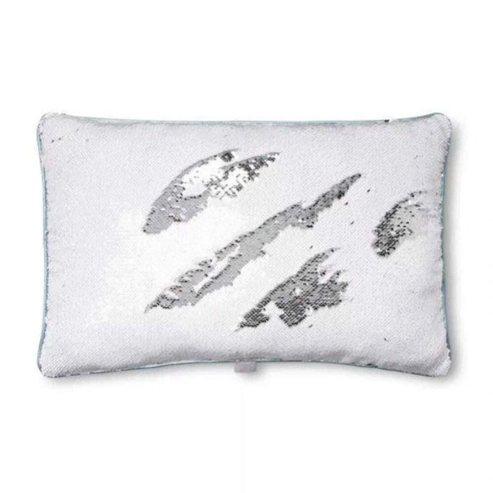 Frozen Decorative Pillow 24x15‎ Blue Sequins Magical Journey Horse Flip Sequin